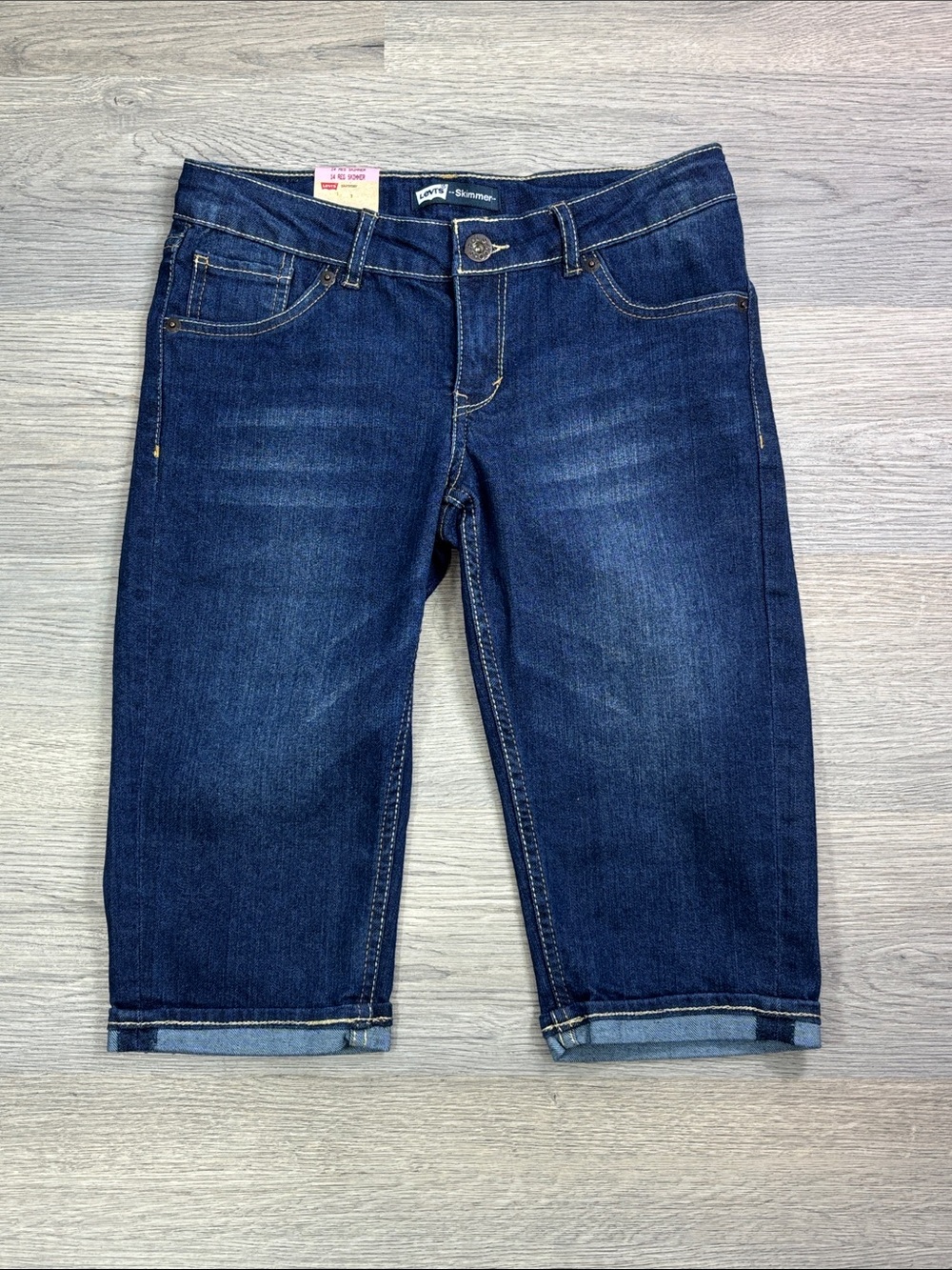 Levi's Girls Blue Denim Skimmer Capris - size‎ 14R NWT